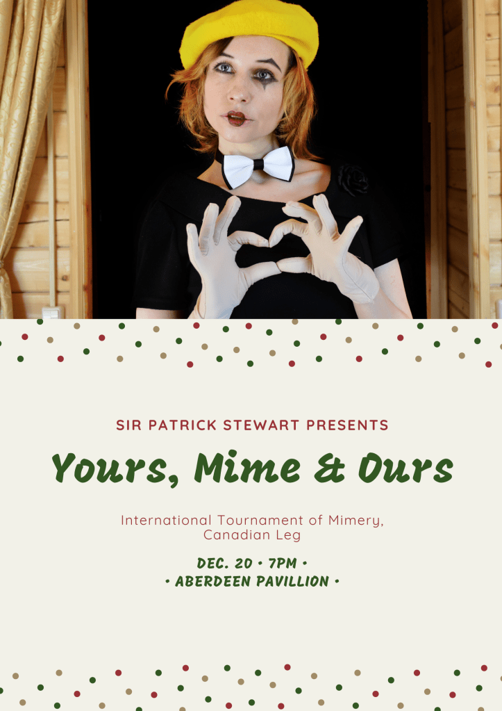 A mock-up poster for a miming contest.