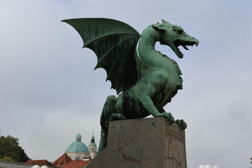 A dragon statue in Ljubljana.