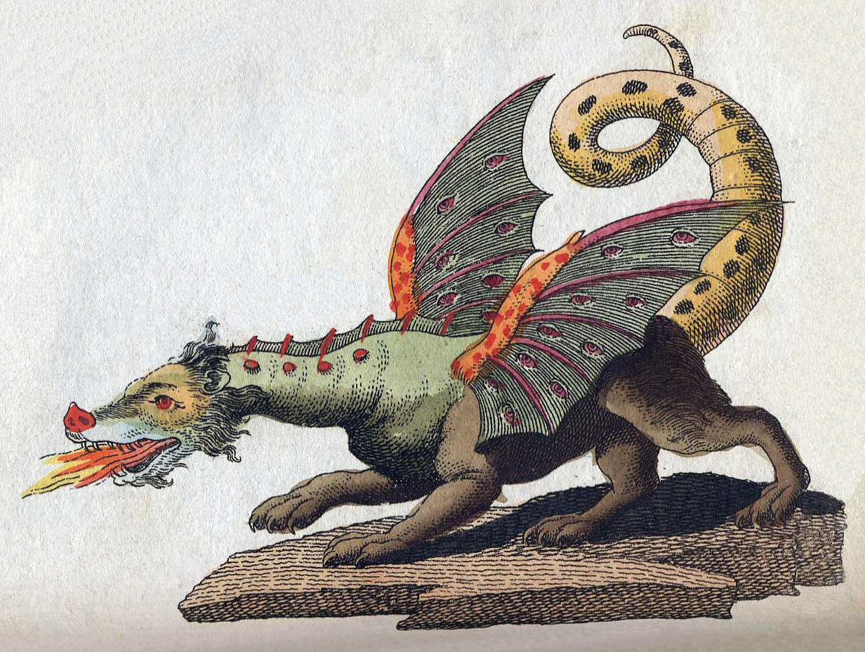 1800s art of a dragon.