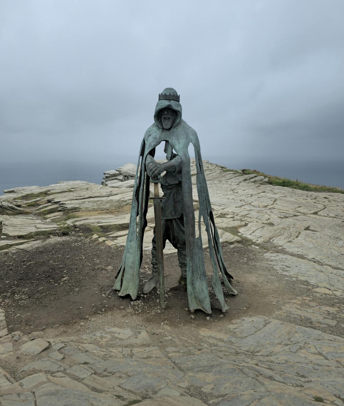 The Gallos statue at Tintagel.