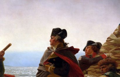 A crop of "Washington Crossing the Delaware."