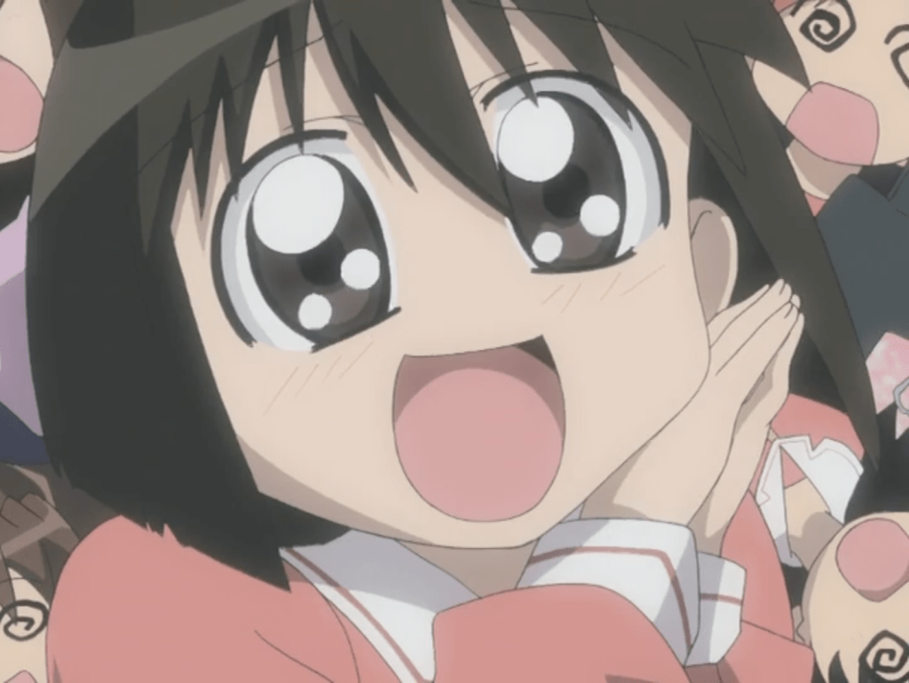 Kaorin from Azumanga Daioh, looking very, very happy.