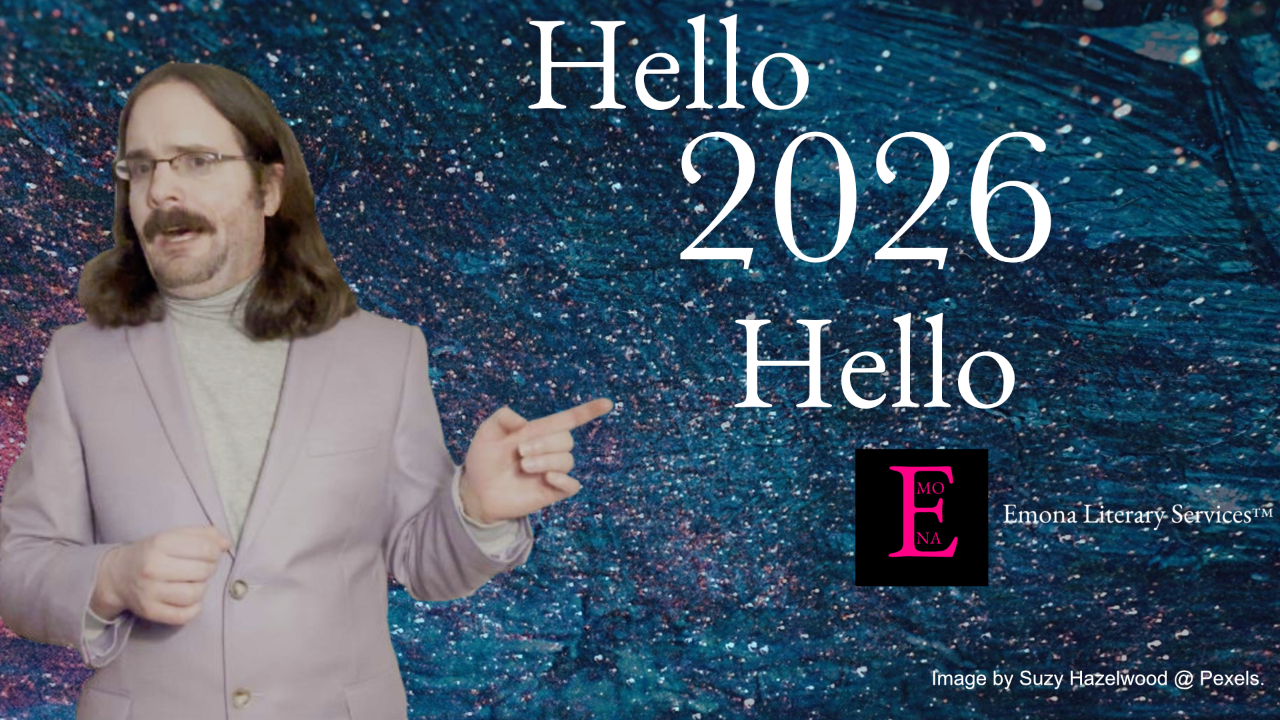The header image for the Hello 2026 Emona Literary Services video.