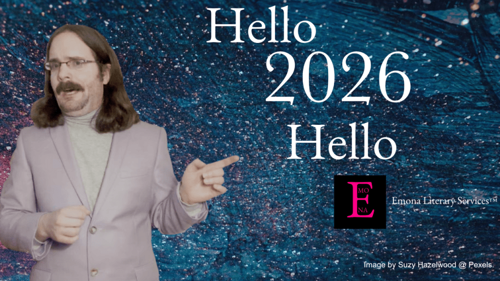 The header image for the Hello 2026 Emona Literary Services video.