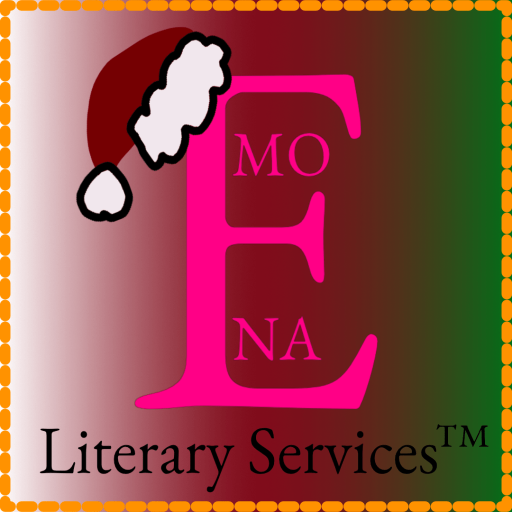 The Christmas ersion of the Emona Literary Services™ logo. © and ™ Emona Literary Services.