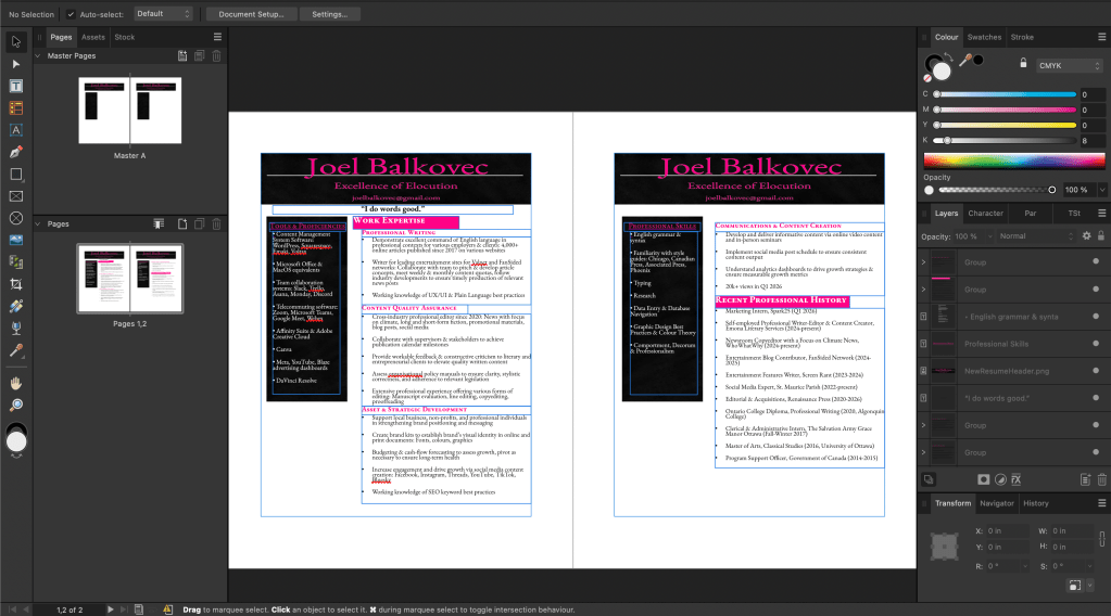 A screenshot of my resume.