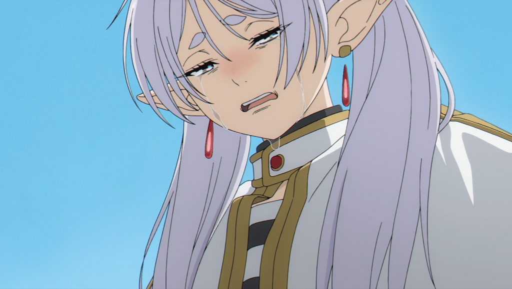 Frieren crying.