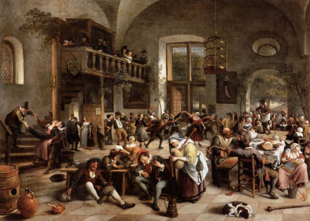 Jan Steen's painting "Revelry at an Inn."
