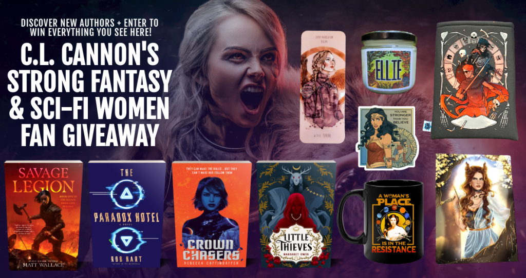 Promotion art for the Strong Women of Sci Fi and Fantasy giveaway.