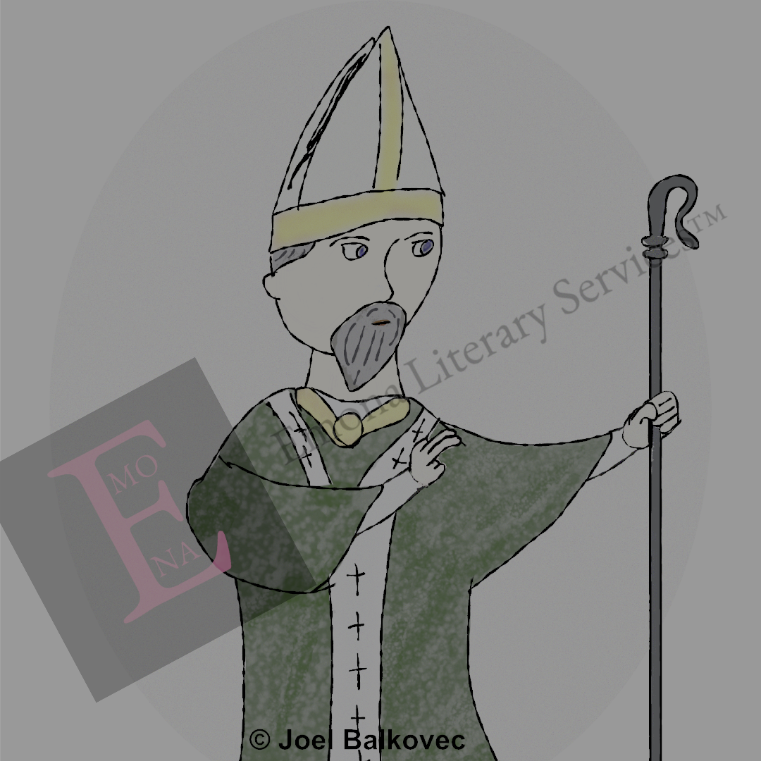 In-progress art of St. Dunstan by Joel Balkovec.