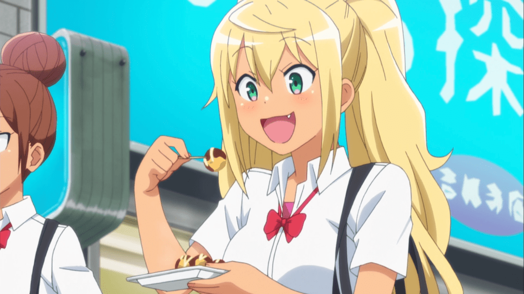 Hibiki from "How Heavy Are the Dumbbells You Lift?" enjoying a snack.