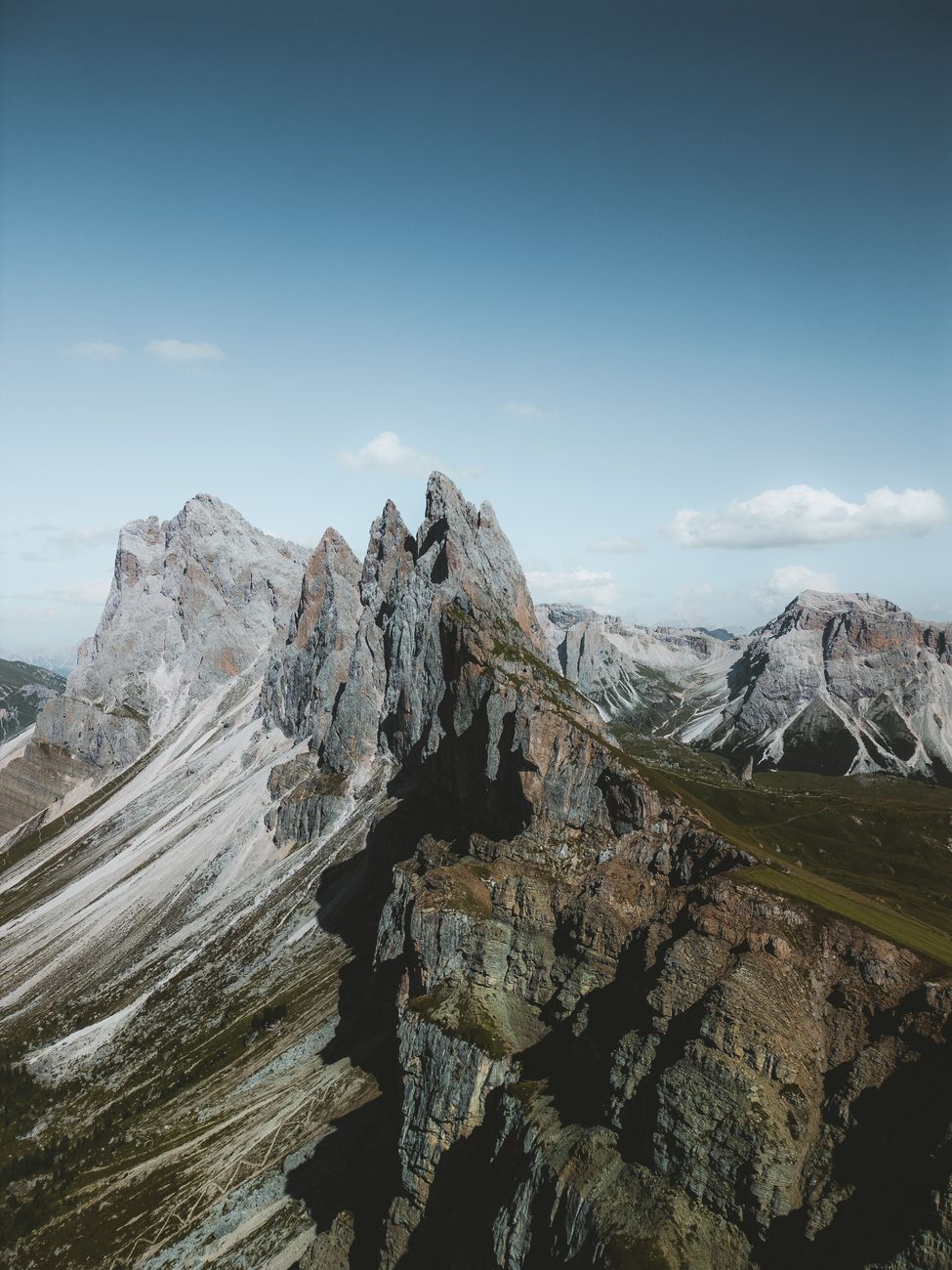 The mountain summit with three peaks.
