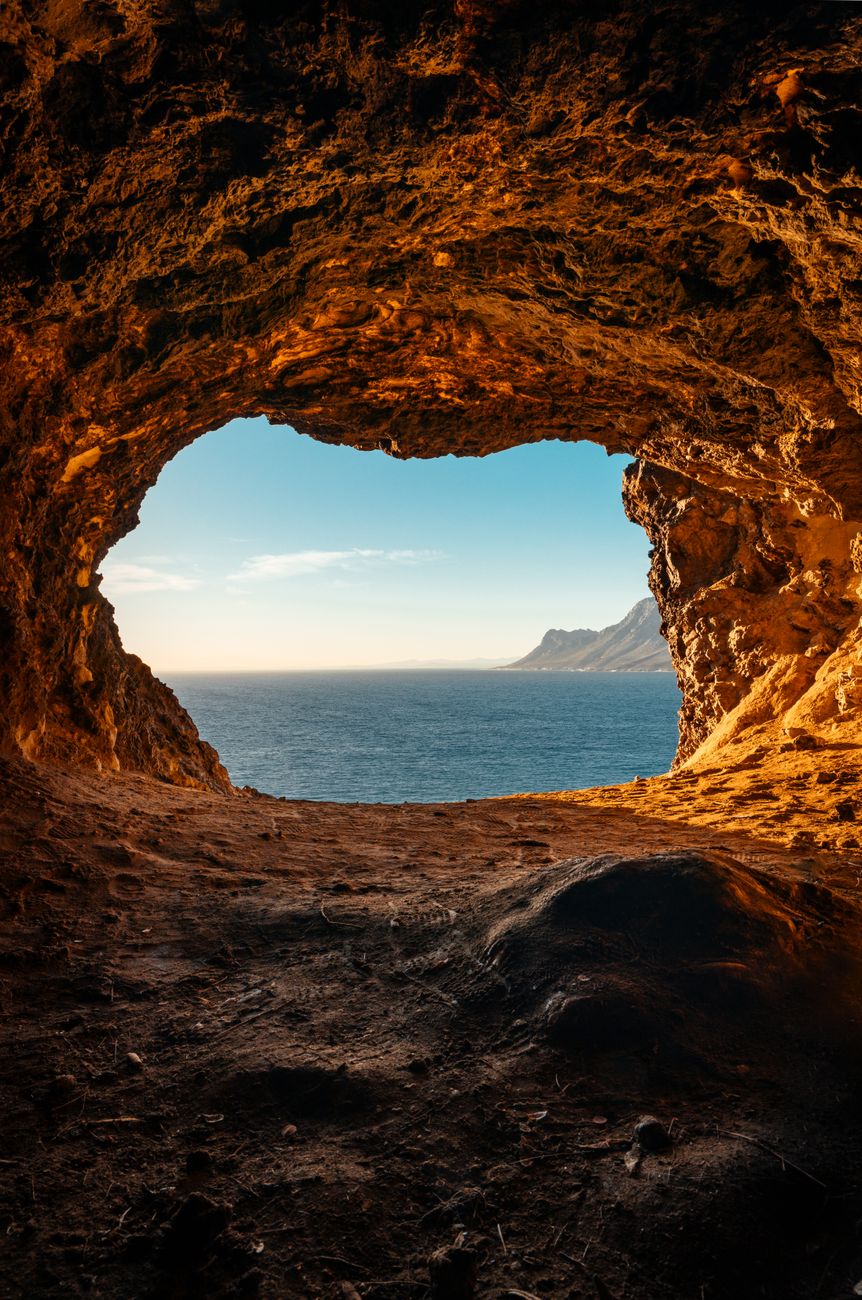 A cave looking towards the sea
