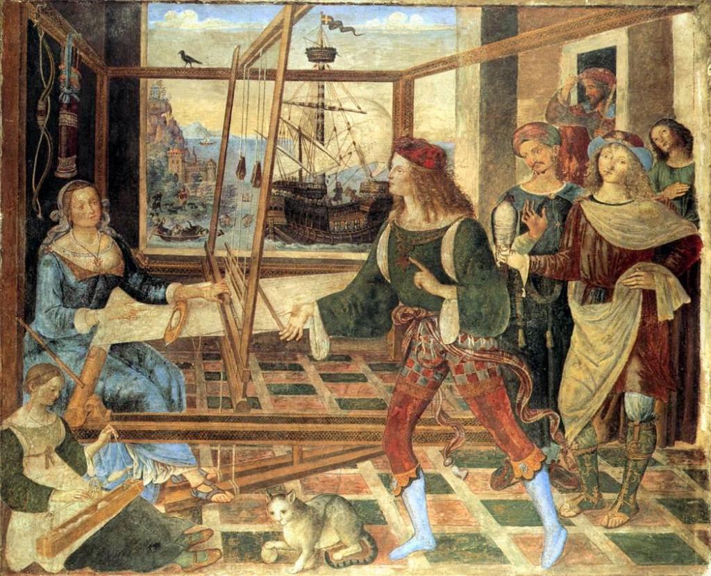 The painting The Return of Odysseus by Pinturicchio.