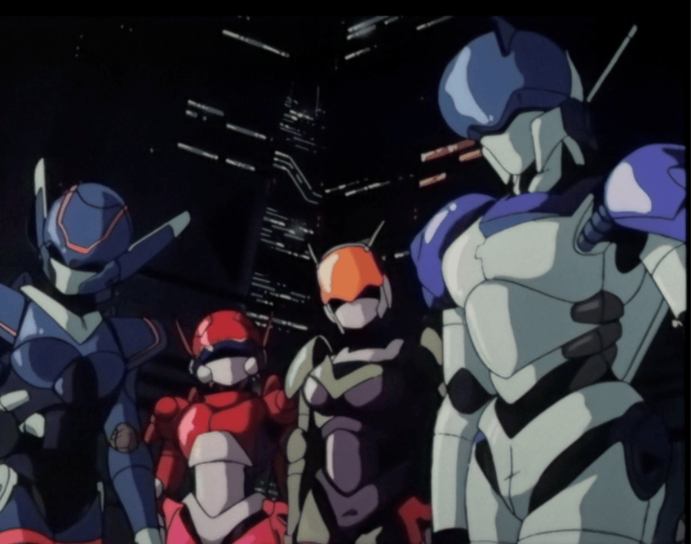All four Knight Sabers from 'Bubblegum Crash."