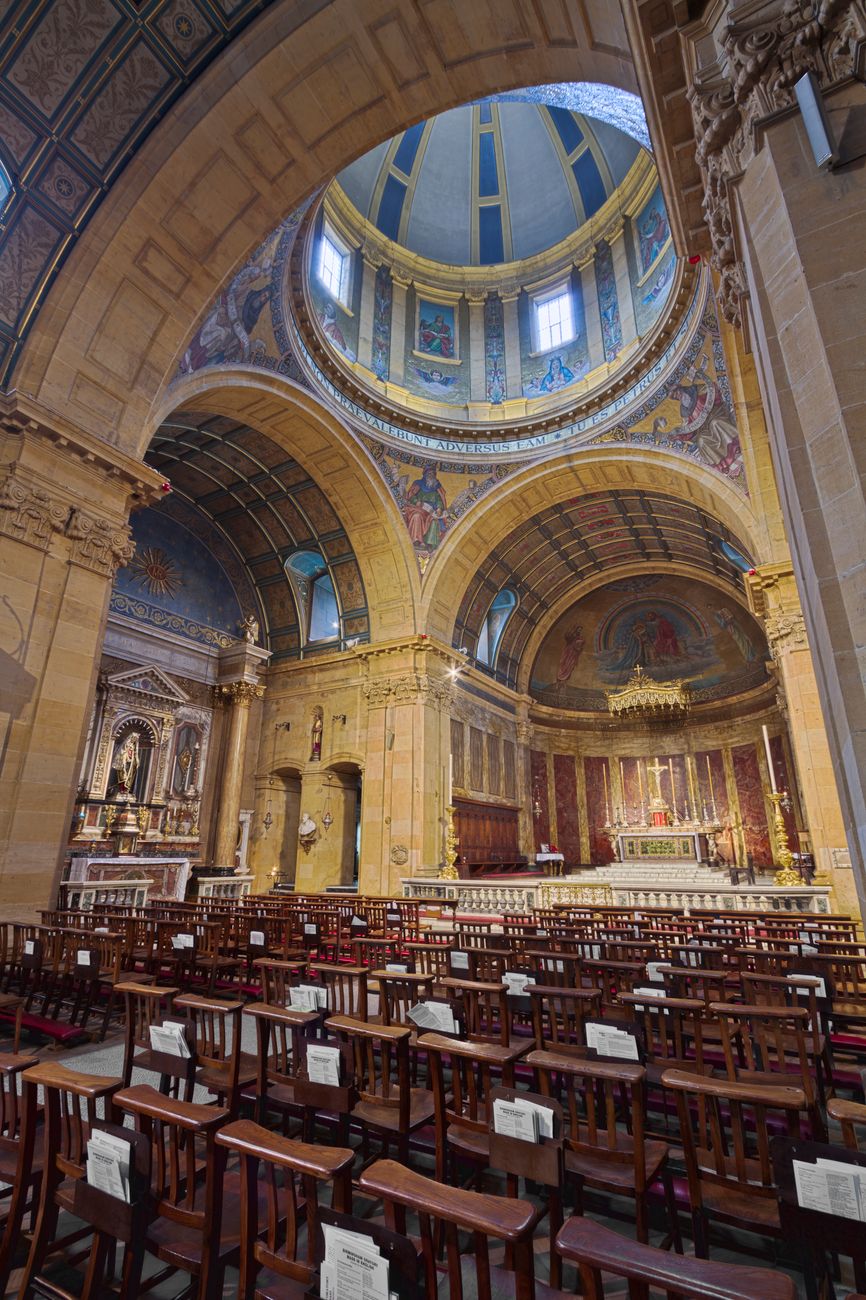 The interior of the Birmingham Oratory.
